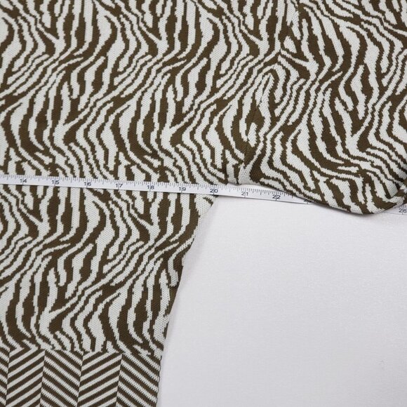 Esteban Cortazar Collective Sweater Women's Size XXL Olive & Cream Zebra Pattern - Picture 6 of 16